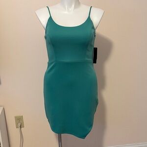 City Studio Turquoise Mini Dress with Spaghetti Straps